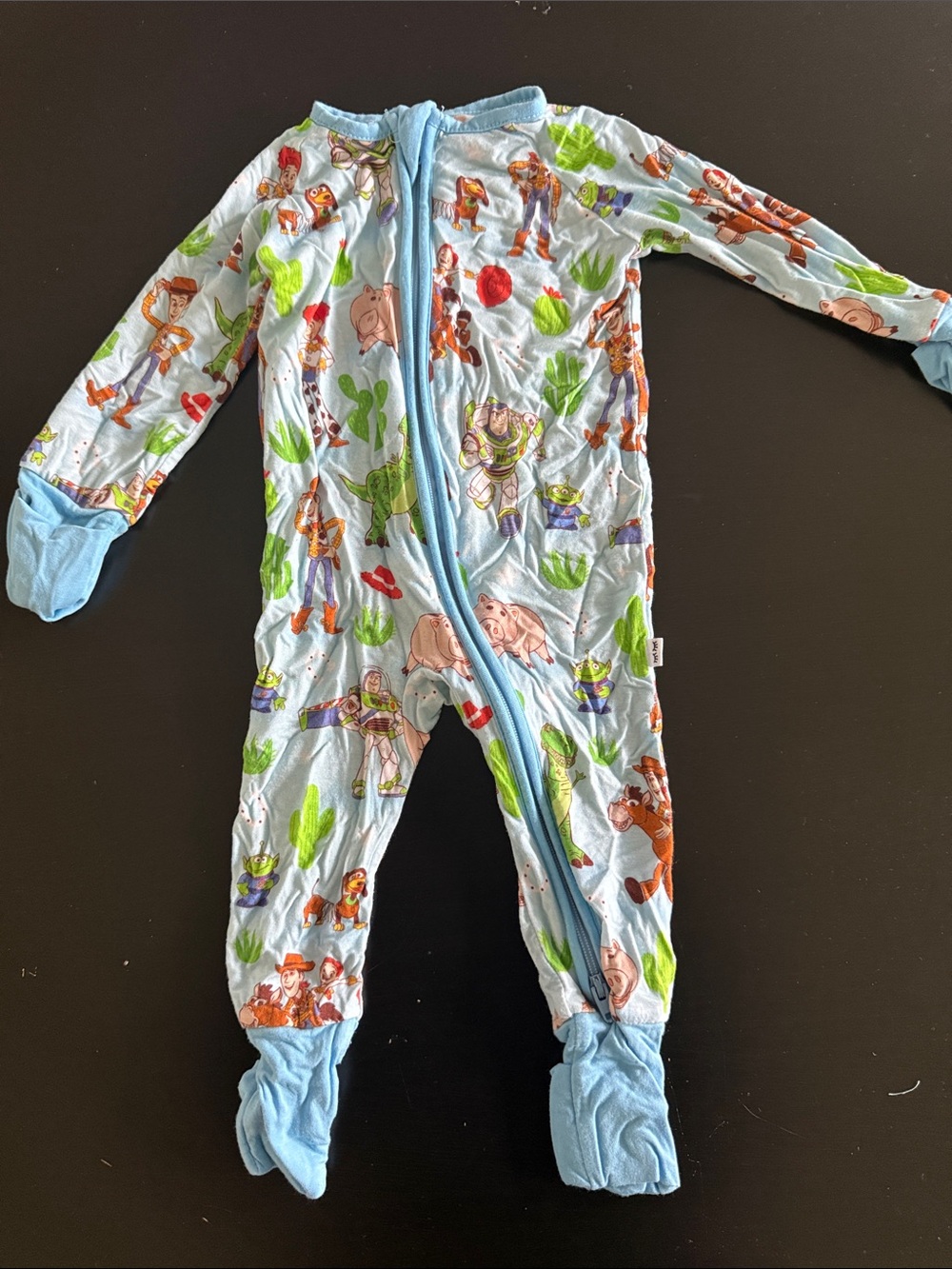 Little Sleepies Light Blue Toy Story Footed One-Piece Pajamas